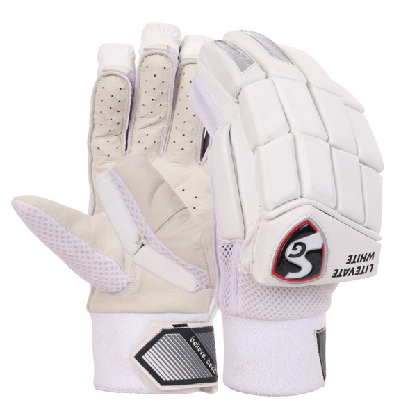 SG Litevate White Cricket Batting Gloves