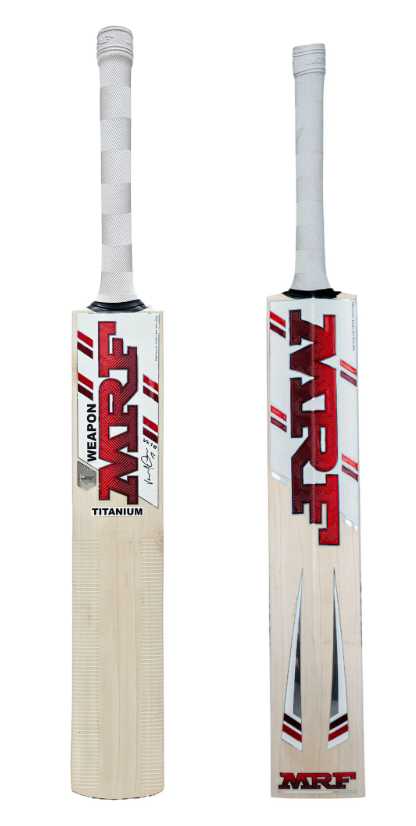 MRF Weapon Titanium English Willow Bat – Short Handle